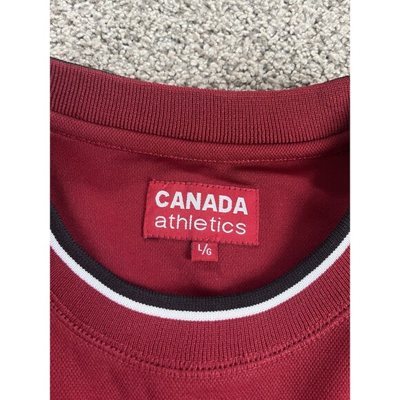Canada Athletics Team Canada Soccer Hockey Jersey Maple Leaf Embroidered Red L - Picture 5 of 6